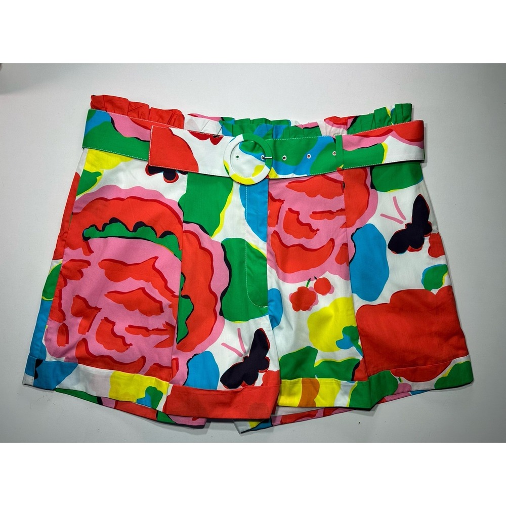 J Crew Womens Pleated Short In Ratti Jardin Floral Size 16 Belted AL853 NWT
